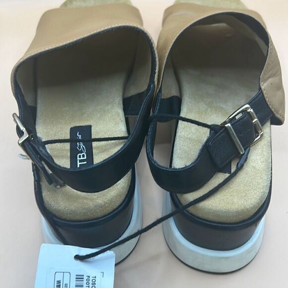 Tosca Blue TB Studio Women's 40 Chunky Sling Back Sandals Sand Beige Colorblock - Picture 4 of 13